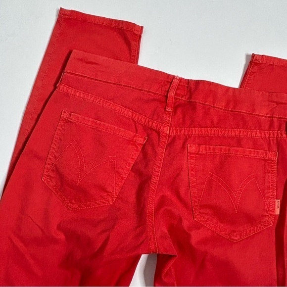 MOTHER The Looker Crop Skinny Jeans In Bonfire Orange - Picture 7 of 16